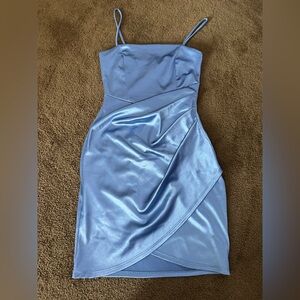 Windsor Satin Blue Mini Dress